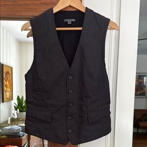 John Varvatos Black Button-Up Vest Sz  50